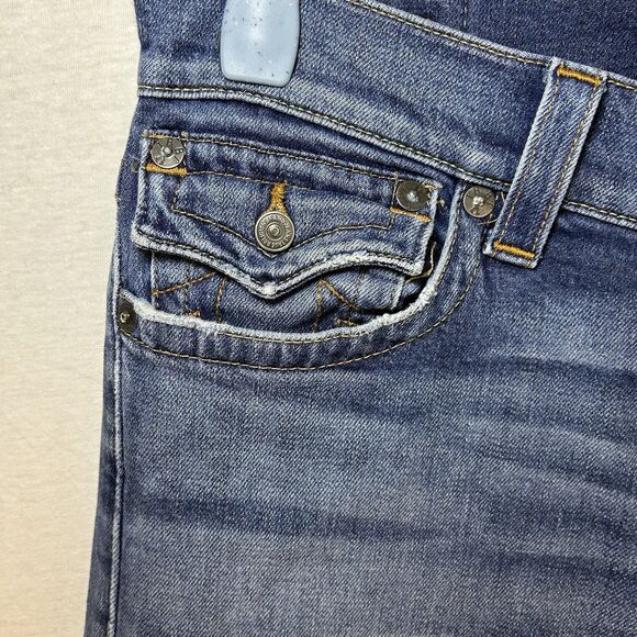 True Religion Ricky Relaxed Straight Denim Jeans Mens Distressed Size 34x32 - Picture 3 of 10